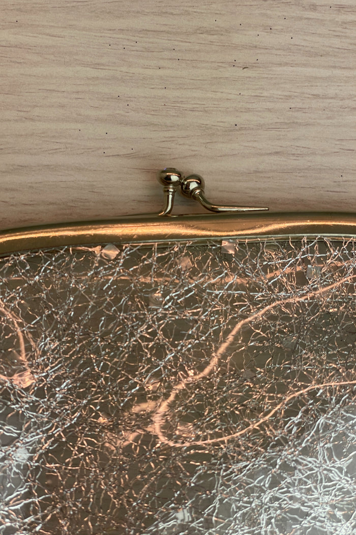 1950's Clear Silver Kiss Lock Clasp Clutch image 2