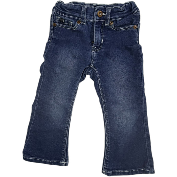 Jordache Bootcut Denim Blue Jeans with Snap Button size 2T excellent used condition