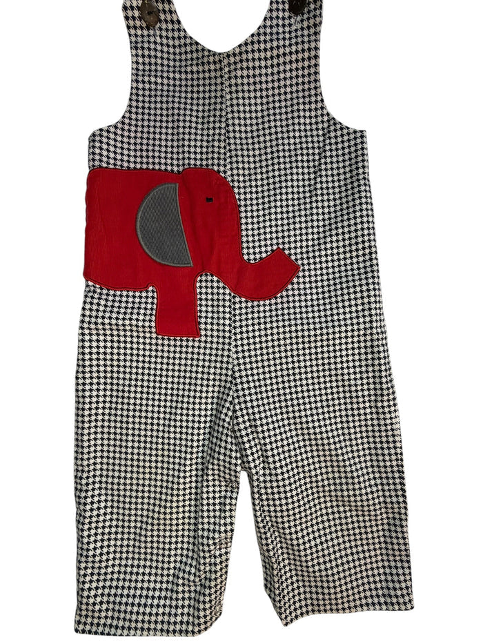 2T La Jenns Black and White Hownstooth with Red Elephant Longall EUC