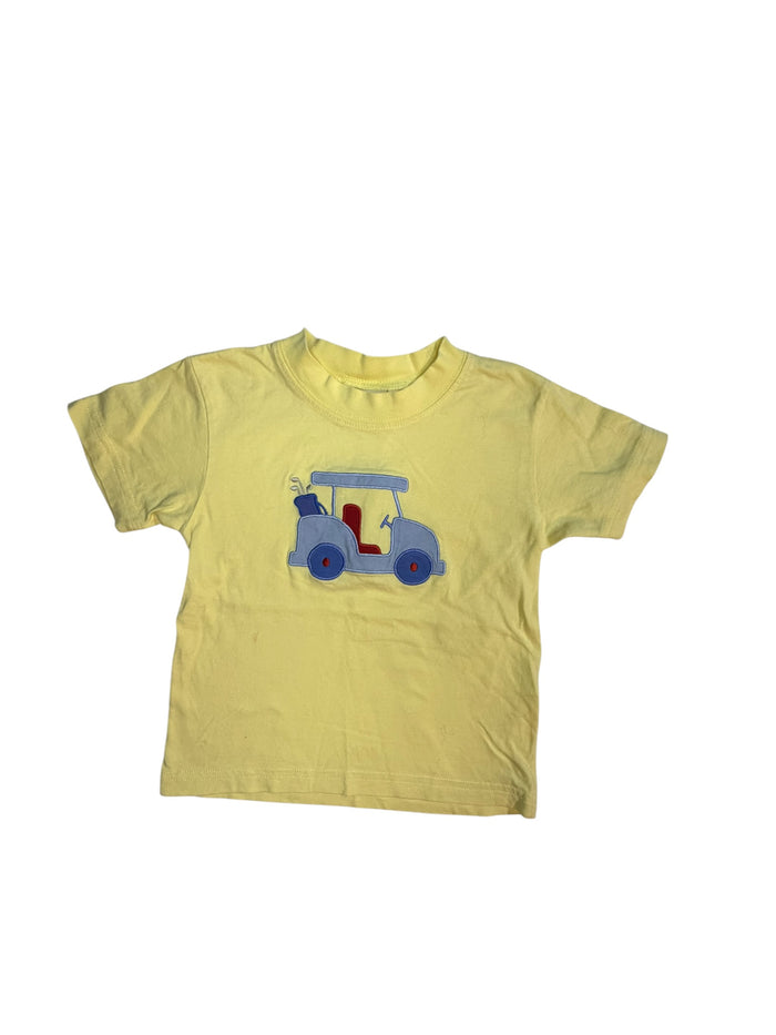Luigi Kids Yellow Short-Sleeve Golf Cart Shirt size 2T good used condition