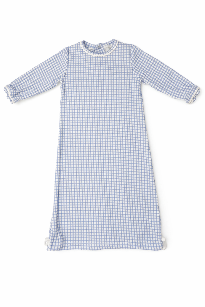 Lila & Hayes Blue Gingham Nightgown EUC size 3-6M gently used