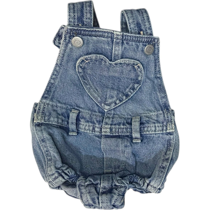 Old Navy Blue Jean Heart Bubble with Life is Good Yellow Shirt size 3-6M good used condition