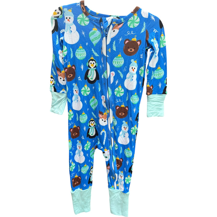 3-6M | RuggedButts | Blue Frosty Friends Convertible Bamboo Sleeper | NWT