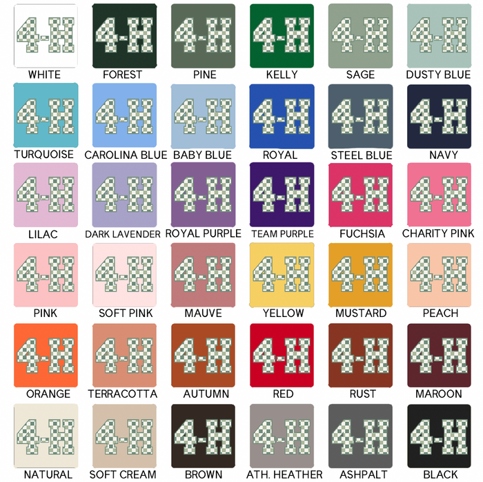 4-H Green Checkered- Bella Canvas T-Shirt