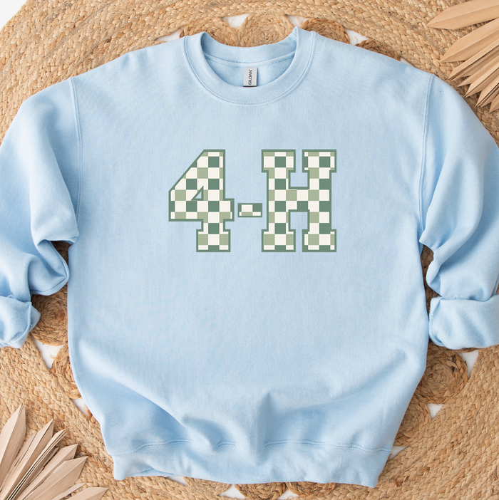 4-H Green Checkered– Crewneck