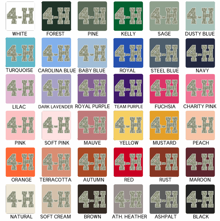 4-H Green Floral- Bella Canvas T-Shirt