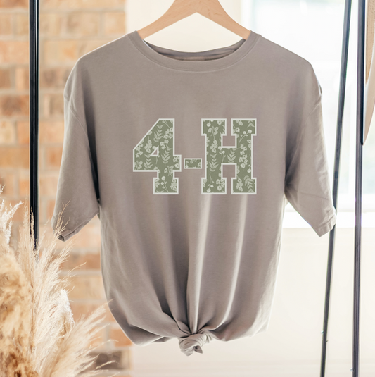 4-H Green Floral– Comfort Colors T-Shirt