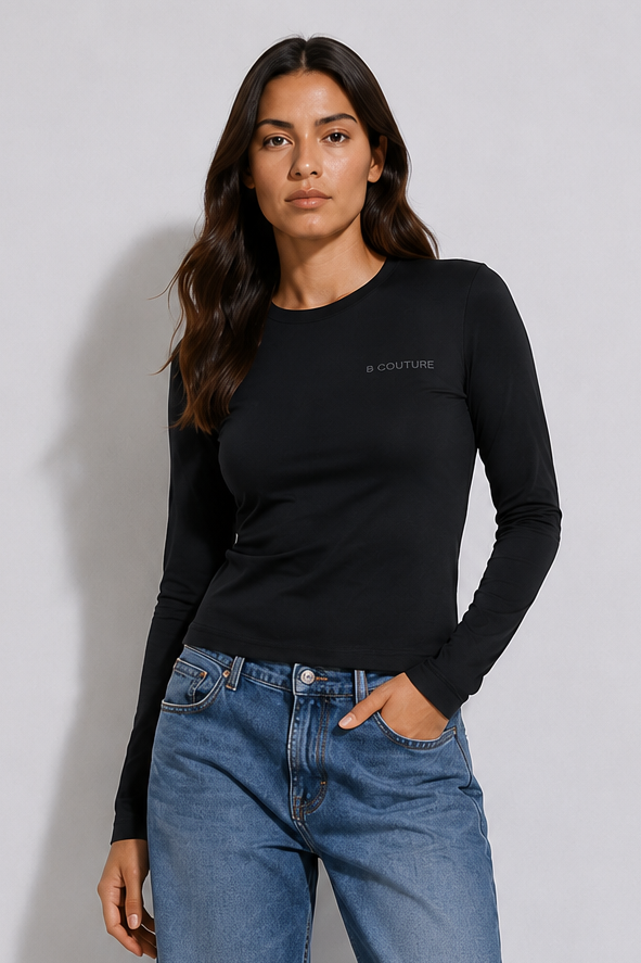 4-Pack Fitted Long Sleeve Stretch Cotton T-Shirts