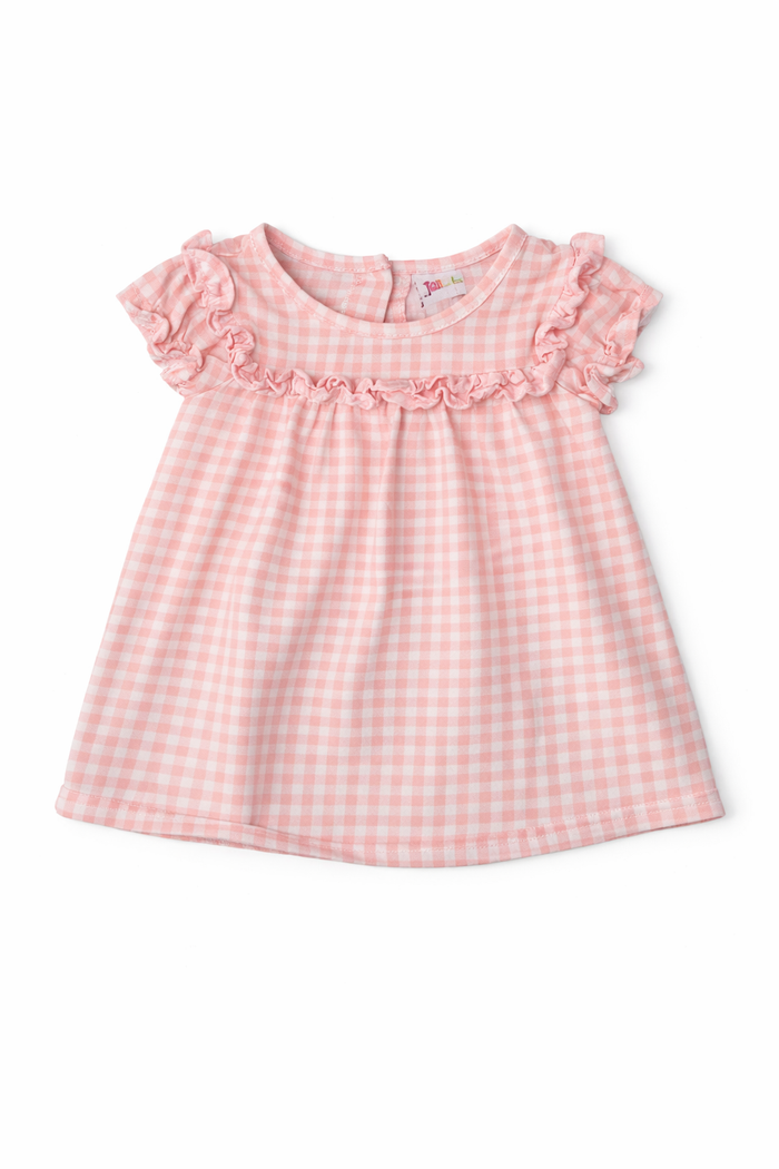Jellybean Light Pink Gingham Dress size 6M good used condition