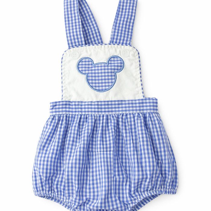 9M | Little Lullaby Baby Blue & White Mickey Mouse Bubble EUC