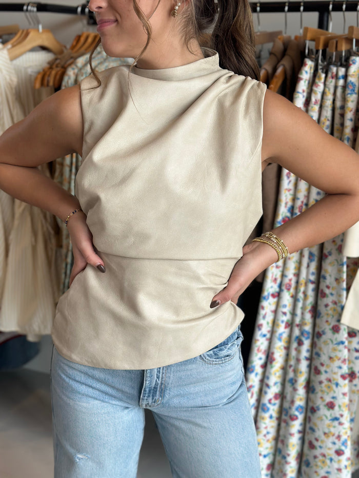 Beige Asymmetric Top