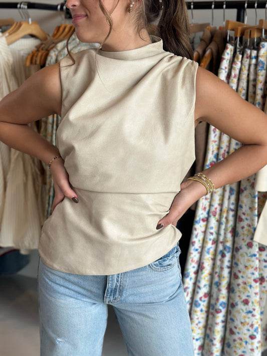 Beige Asymmetric Top