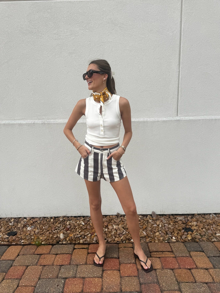 Abita Short in Awning Stripe - Amor Lafayette