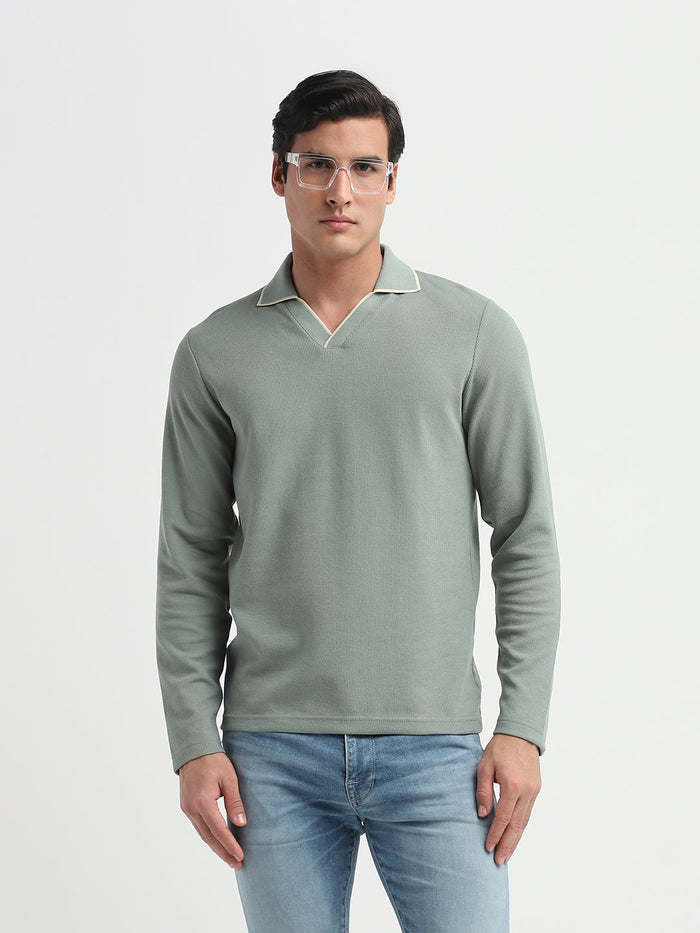 Adley Waffle Slim Fit Polo - Green