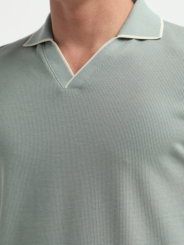 Adley Waffle Slim Fit Polo - Green