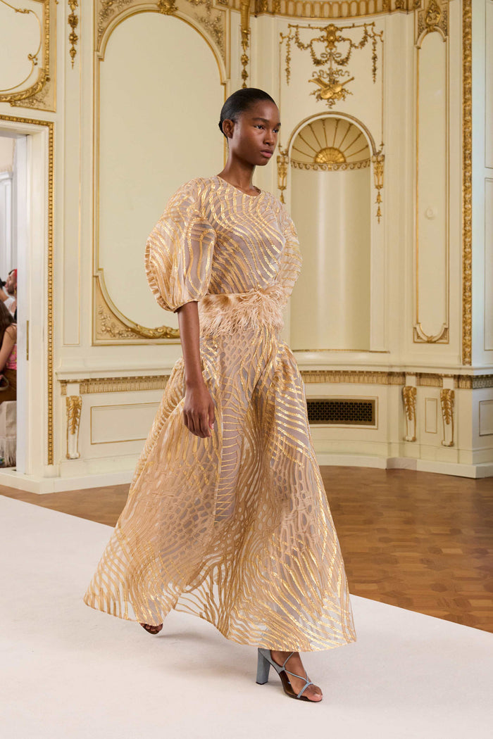 Adrienne Gold Lurex Skirt - SS26 Runway Look 20 Full Silhouette | Ulla Johnson