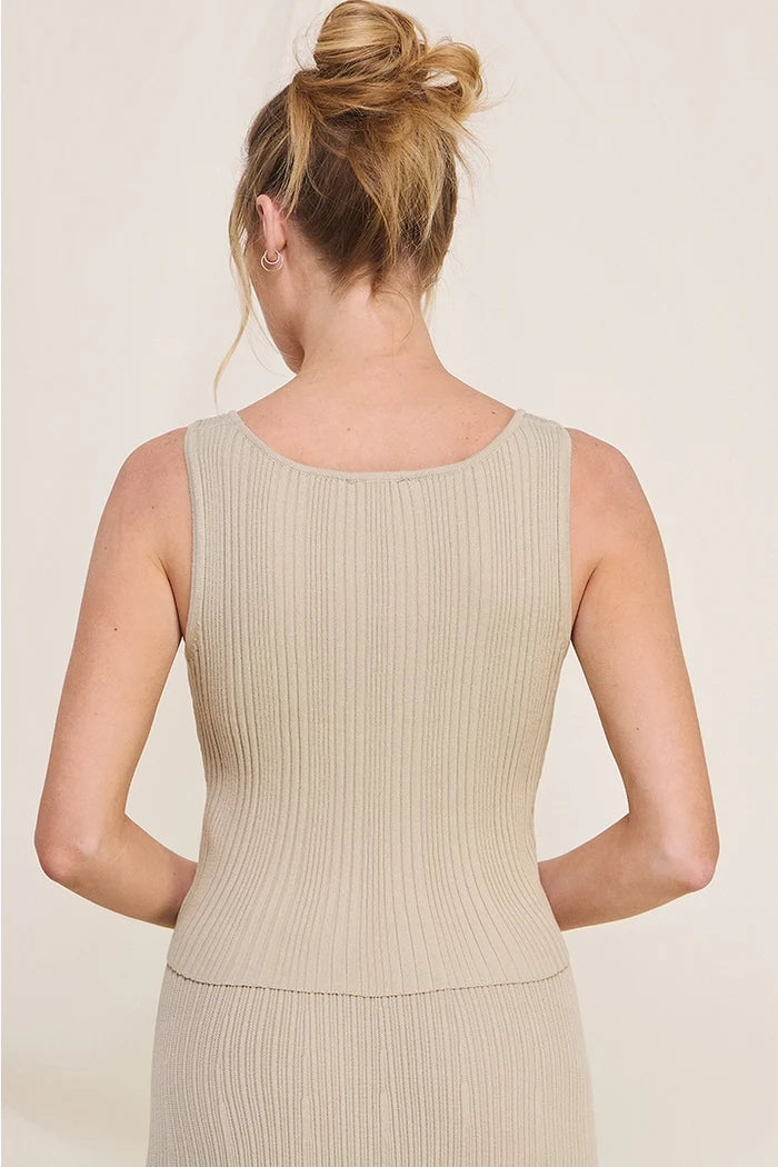Alora Ribbed Scoop Tank