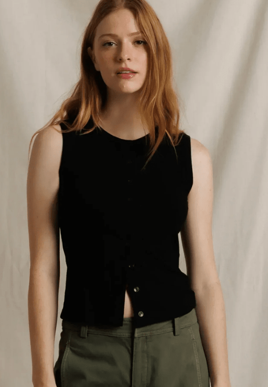 Andrea Lux Rib Button-Up Tank - Amor Lafayette