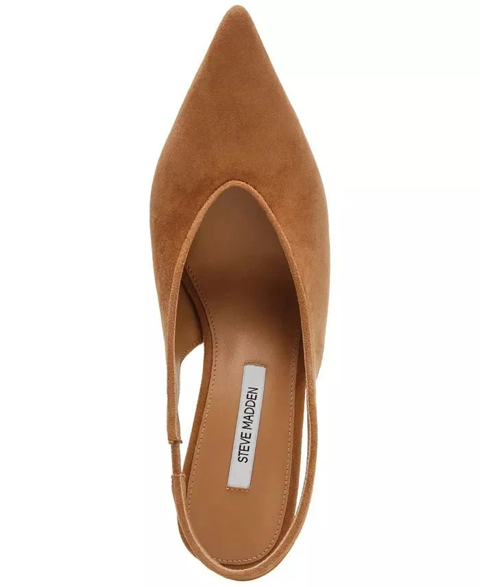 Andromeda Suede High Vamp Slingback Pumps in Chesnut - Amor Lafayette