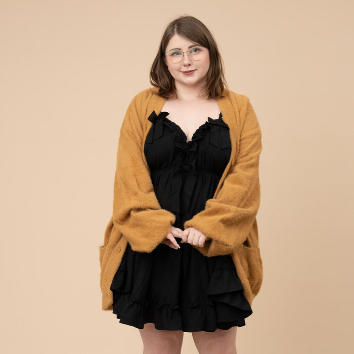 Antique Gold Fuzzy Cardigan