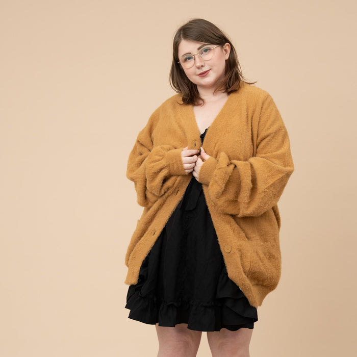 Antique Gold Fuzzy Cardigan