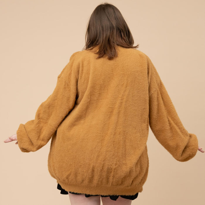 Antique Gold Fuzzy Cardigan
