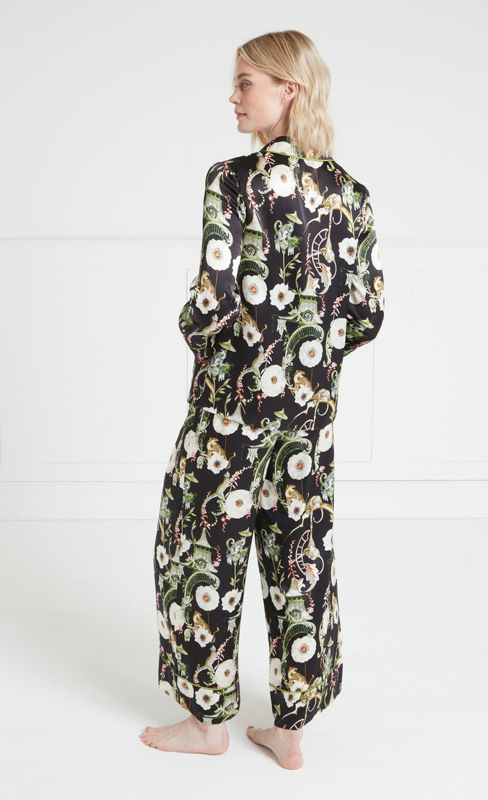 Aphrodite Long Pyjama Bottoms - Black & Dark Euphoria