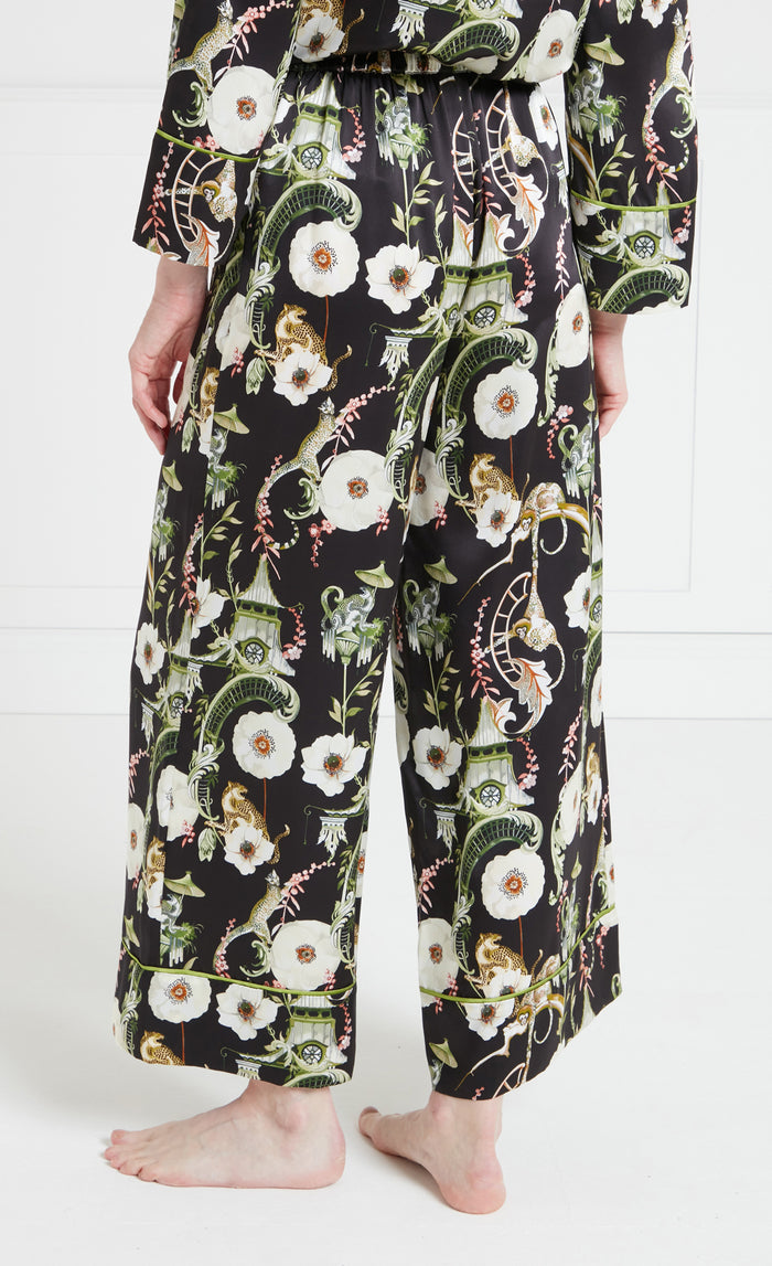 Aphrodite Long Pyjama Bottoms - Black & Dark Euphoria