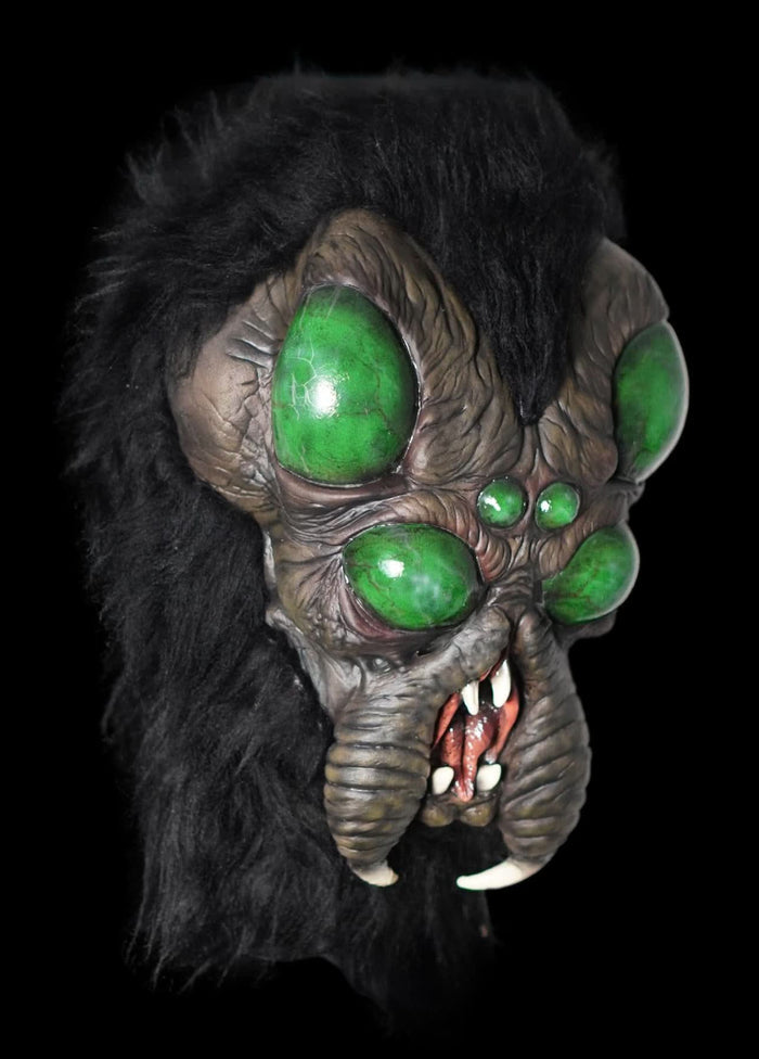 Arachnid Halloween Mask side view showing full over-the-head spider monster design