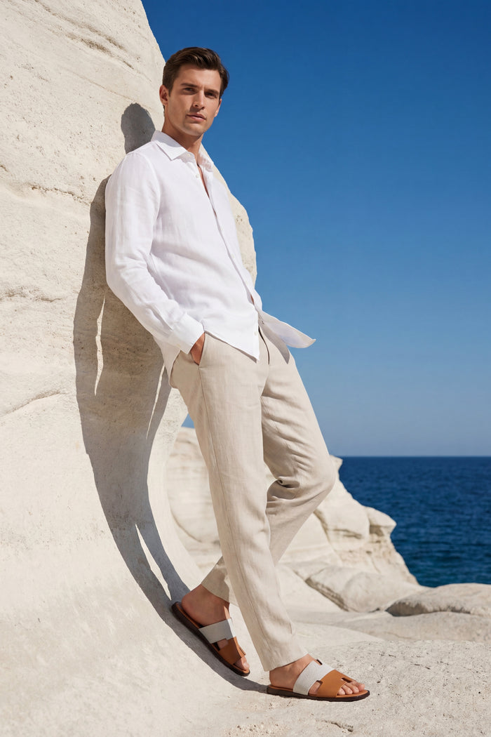 Arezzo Leather Sandal Beige & Tan
