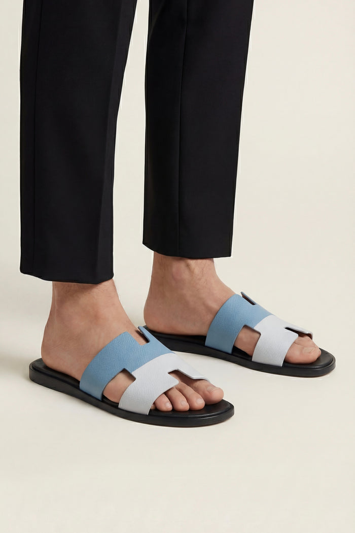 Arezzo Leather Sandal Blue & White