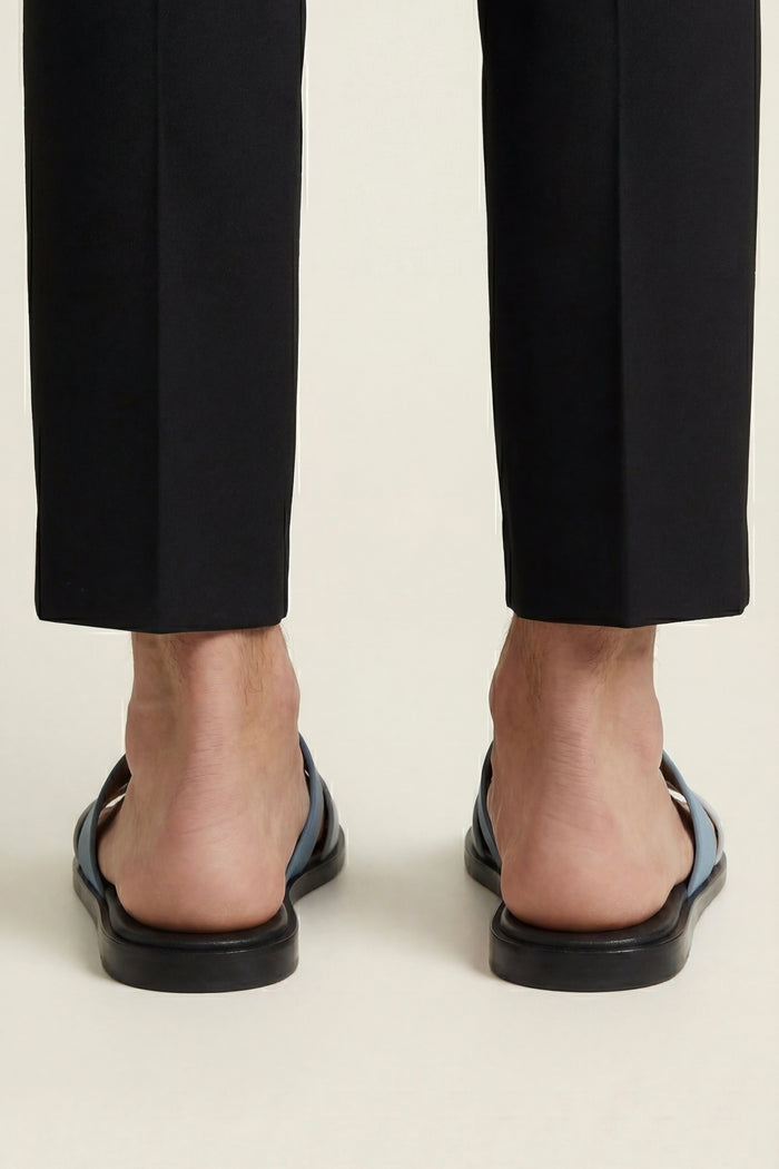 Arezzo Leather Sandal Blue & White