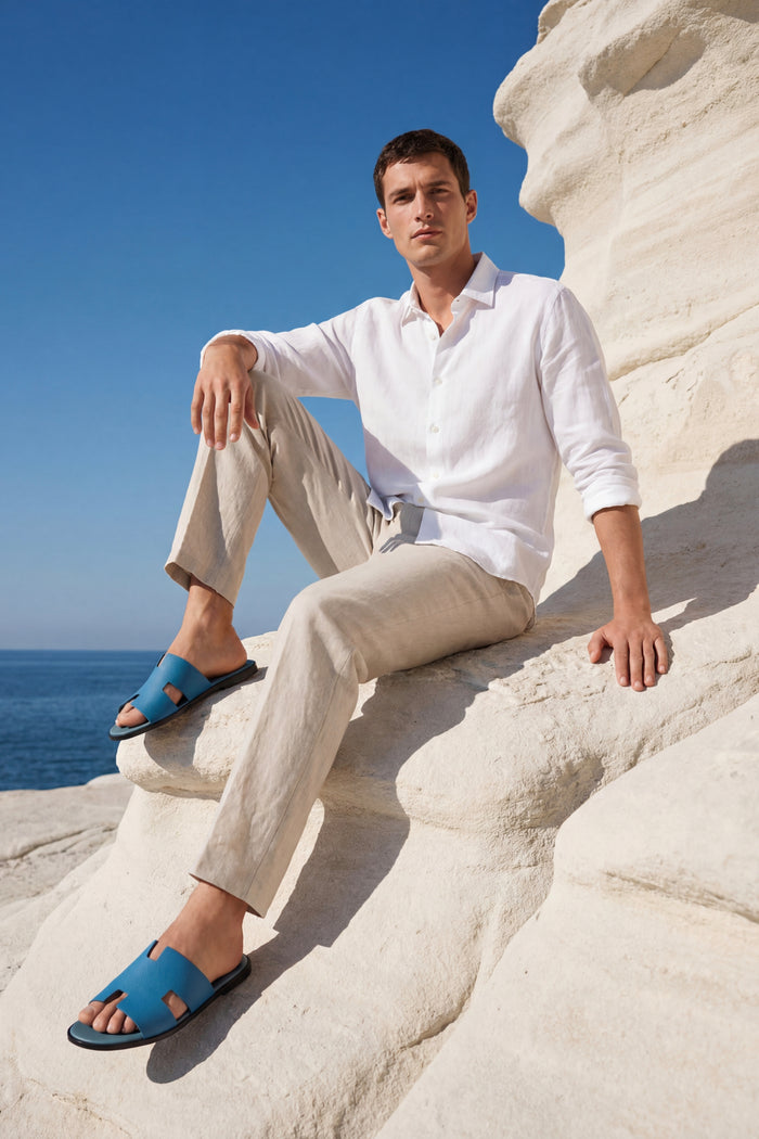Arezzo Leather Sandal Ocean Blue
