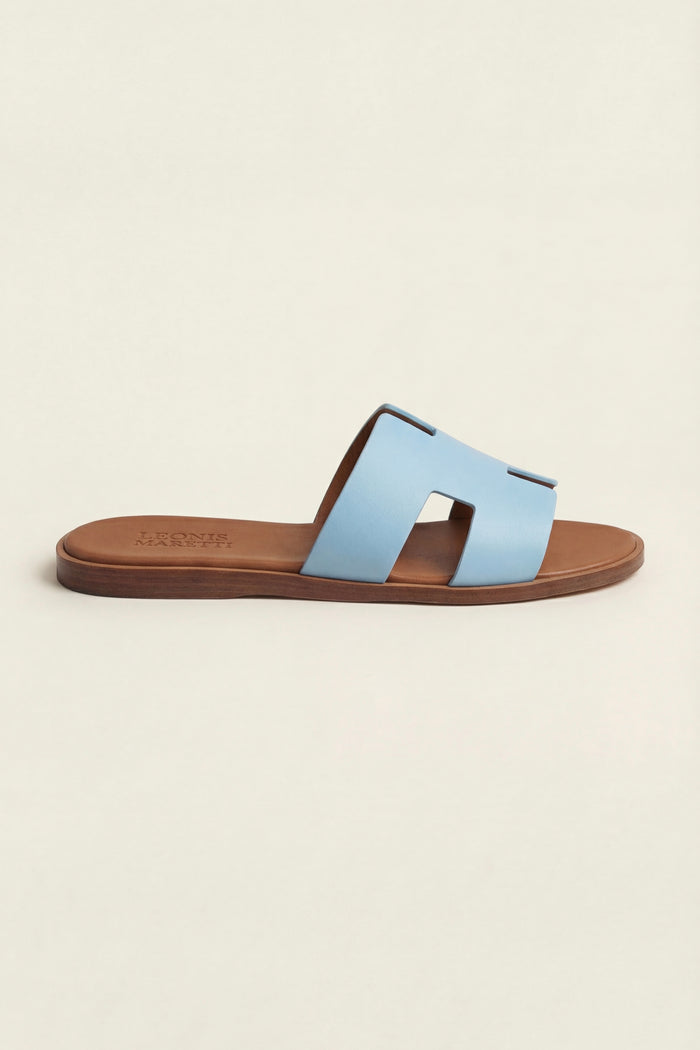 Arezzo Leather Sandal Sky Blue