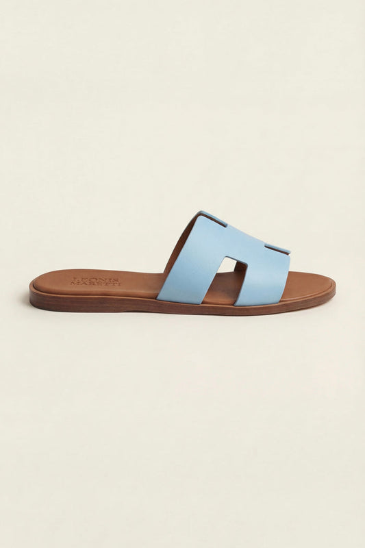 Arezzo Leather Sandal Sky Blue