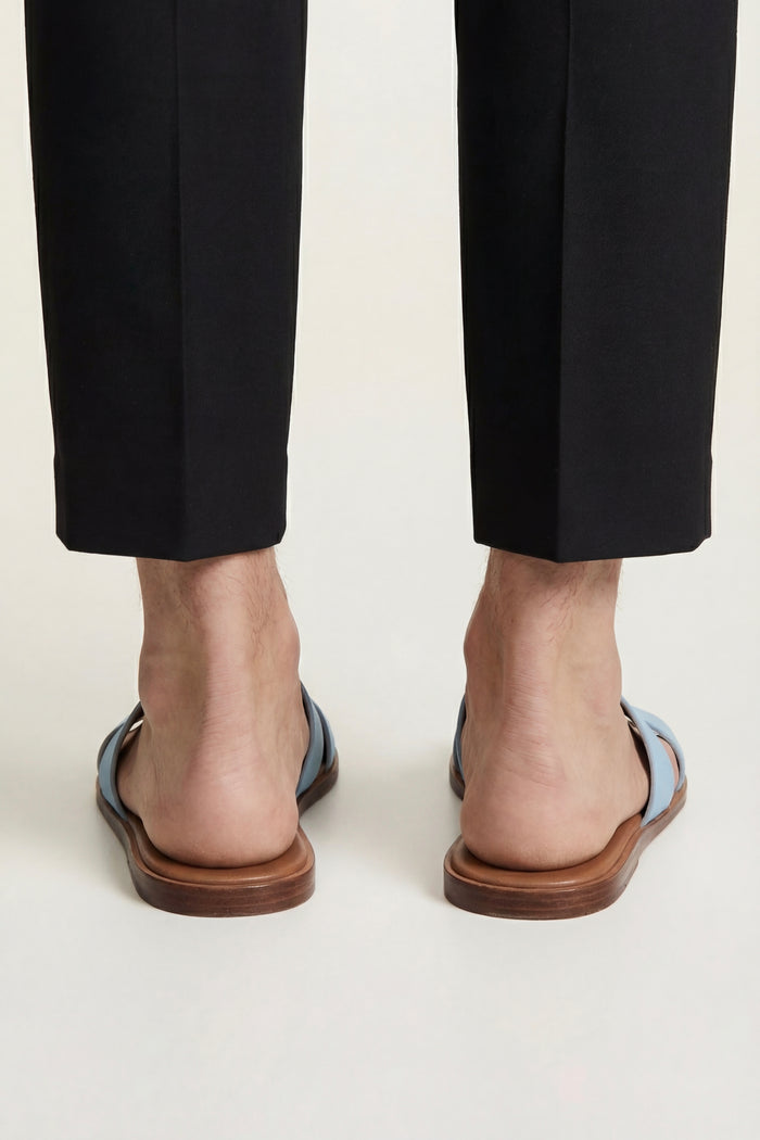 Arezzo Leather Sandal Sky Blue