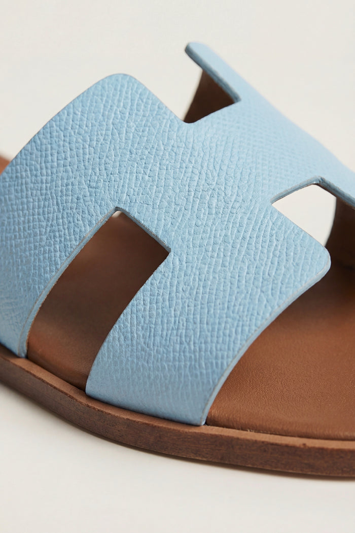 Arezzo Leather Sandal Sky Blue