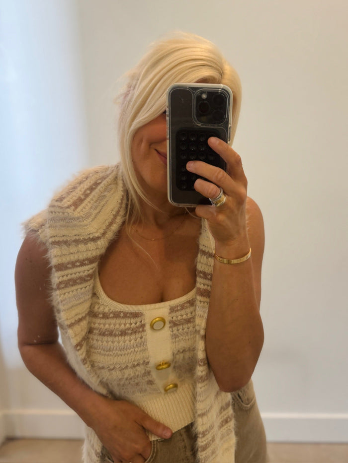 ARIADNE MIXD STITCH CARDI - Amor Lafayette