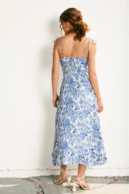 Au Revoir Empire Sweetheart Tiered Midi Dress