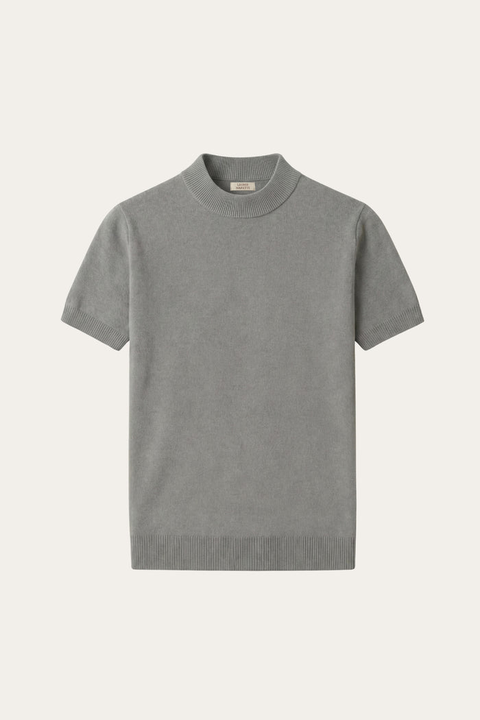 Aurelio Cashmere Knit Tee Ash Grey