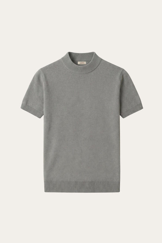Aurelio Cashmere Knit Tee Ash Grey