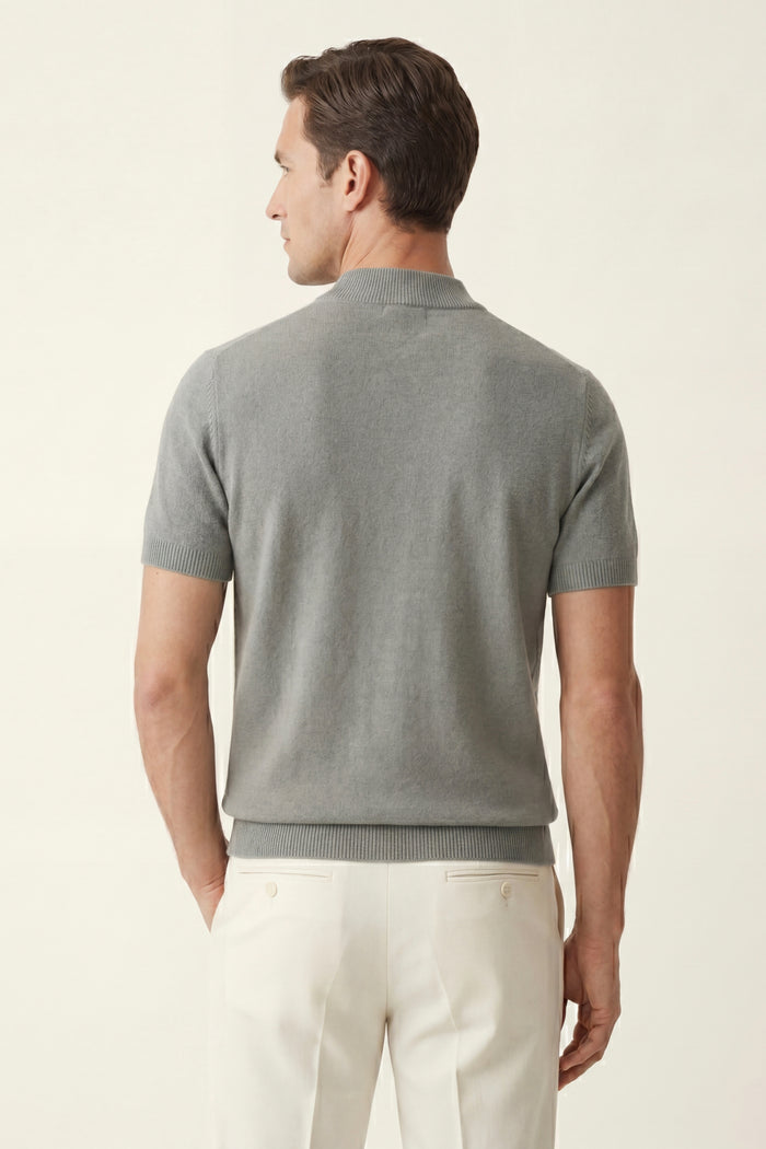 Aurelio Cashmere Knit Tee Ash Grey