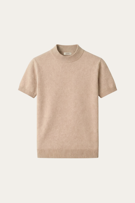 Aurelio Cashmere Knit Tee Beige