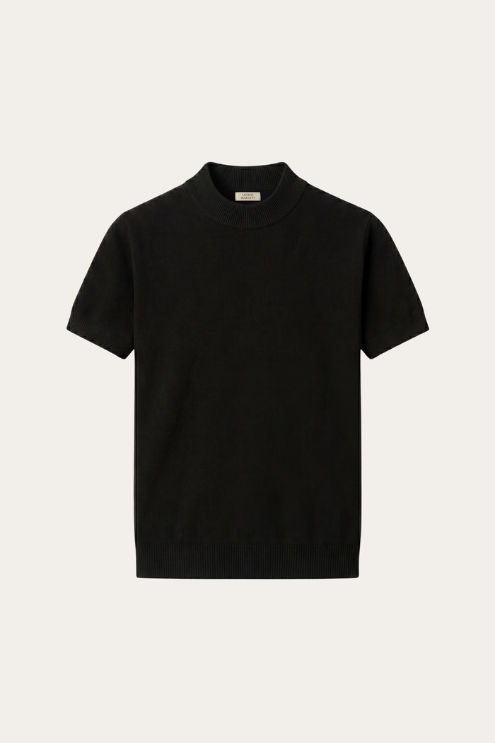 Aurelio Cashmere Knit Tee Black