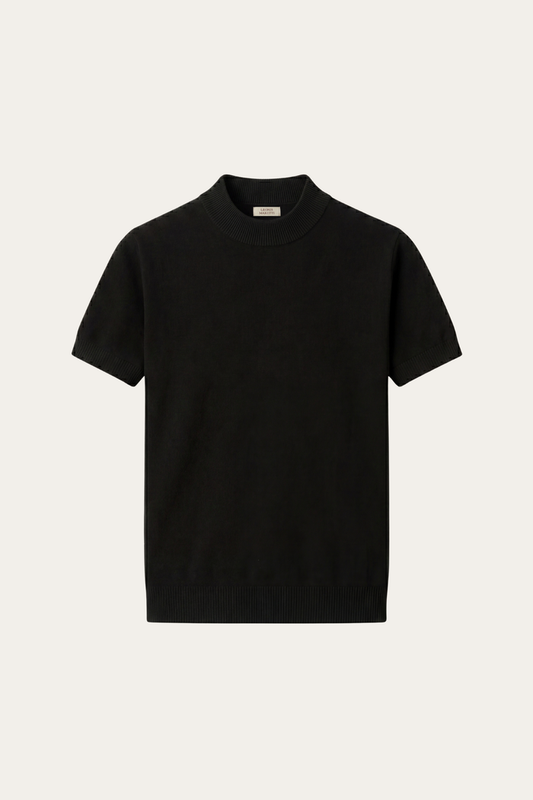Aurelio Cashmere Knit Tee Black