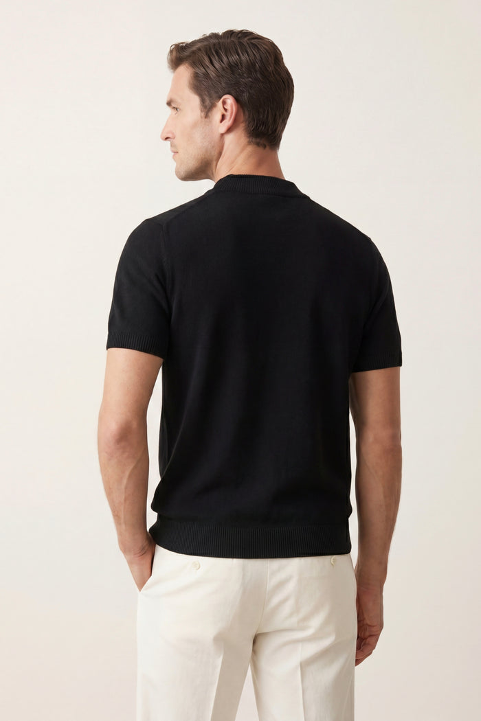 Aurelio Cashmere Knit Tee Black