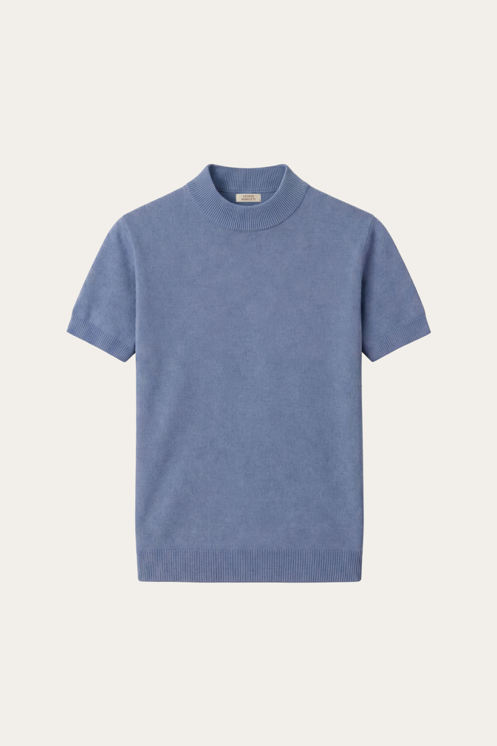 Aurelio Cashmere Knit Tee Blue
