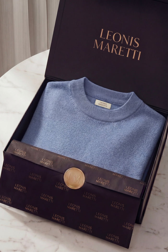 Aurelio Cashmere Knit Tee Blue