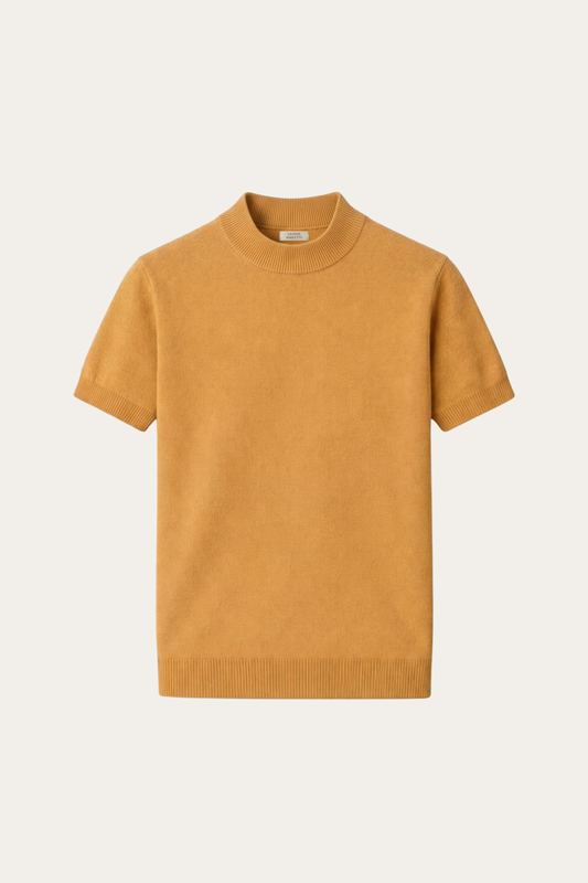 Aurelio Cashmere Knit Tee Camel