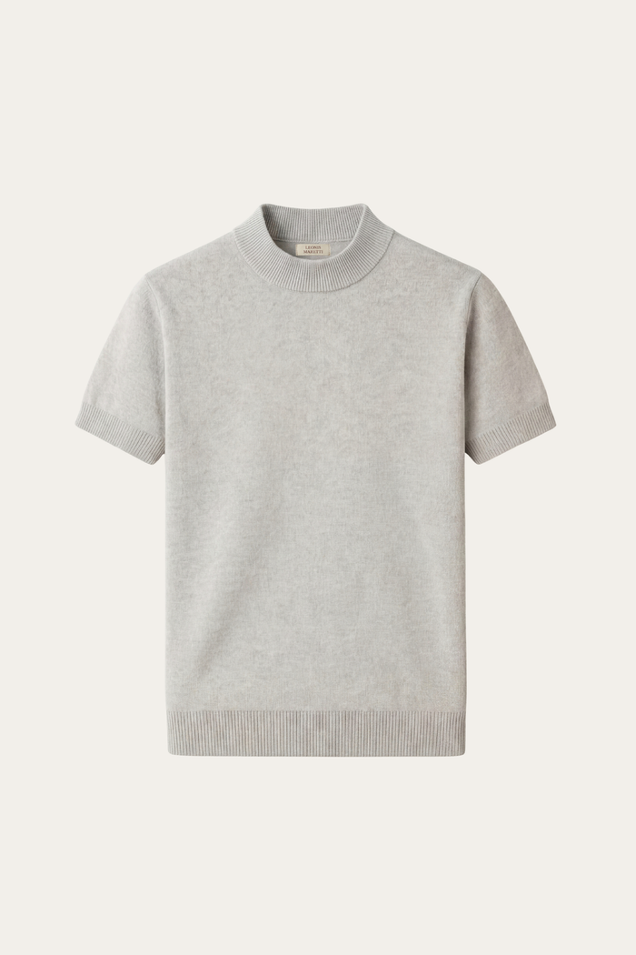 Aurelio Cashmere Knit Tee Grey